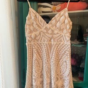 White Sequin Mini Dress